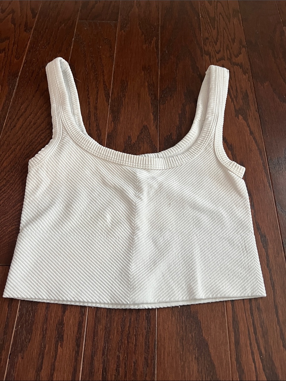 Nikibiki White Ribbed Crop Tank Top